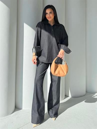 Gery Denim Tasarım Takım Siyah