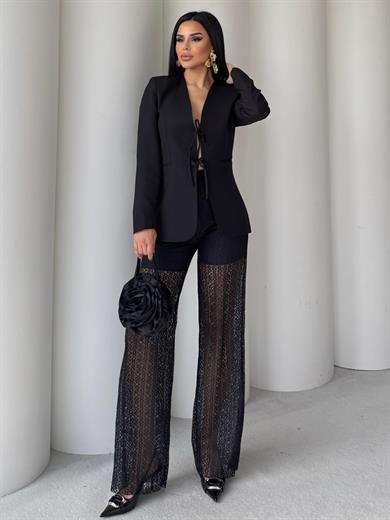 Glossy Ceket-Pantolonlu TasarımTakım Siyah