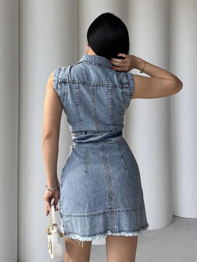 Guela Denim Elbise Mavi