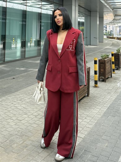 Hill Pantolon Ceket Takım Bordo