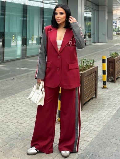 Hill Pantolon Ceket Takım Bordo