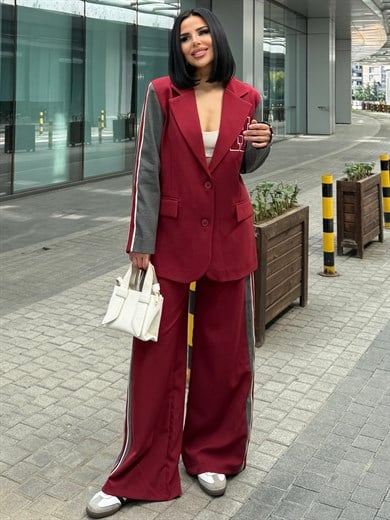 Hill Pantolon Ceket Takım Bordo