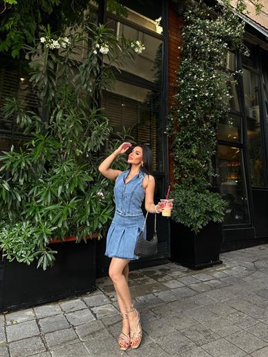 Huston Denim Etekli Takım Mavi
