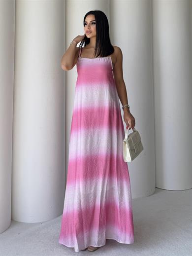 Jecka Uzun Elbise Pembe