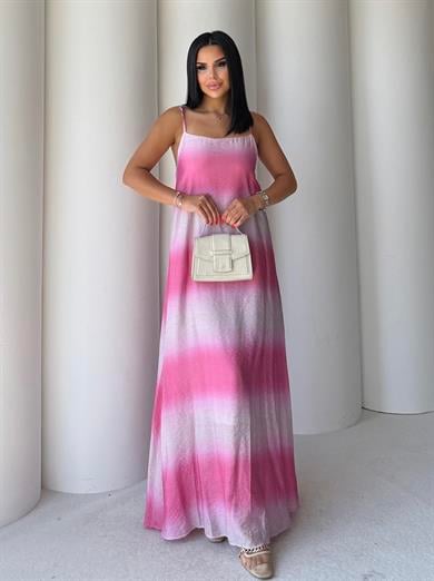 Jecka Uzun Elbise Pembe