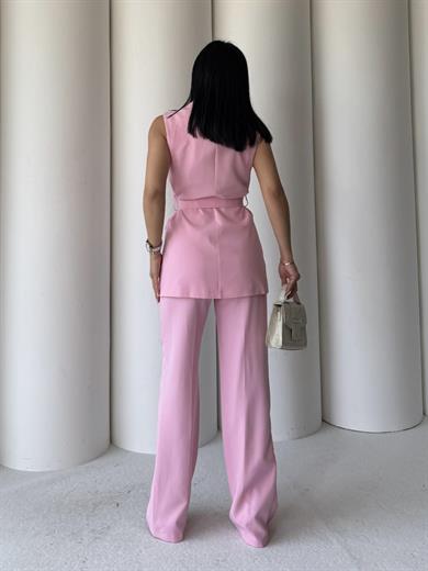 Katy İkili Yelekli Takım Pembe