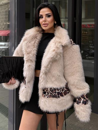 Kiko Pul Payet Detaylı Kürk Bej