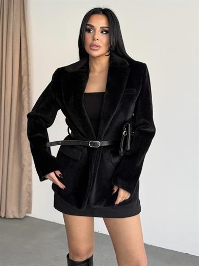 Klares Kemer Detaylı Blazer Ceket Siyah