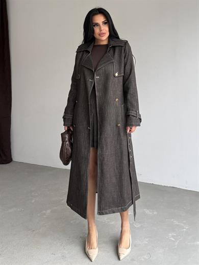 Kosiva Uzun Trenç Kahverengi