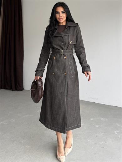 Kosiva Uzun Trenç Kahverengi