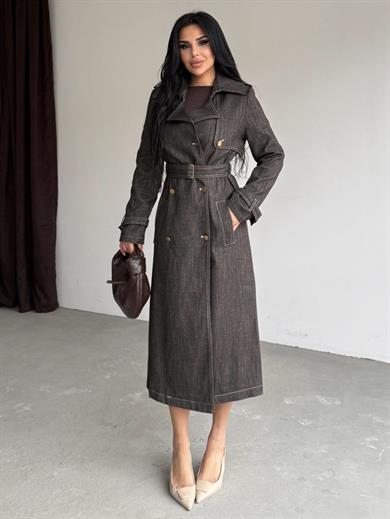 Kosiva Uzun Trenç Kahverengi