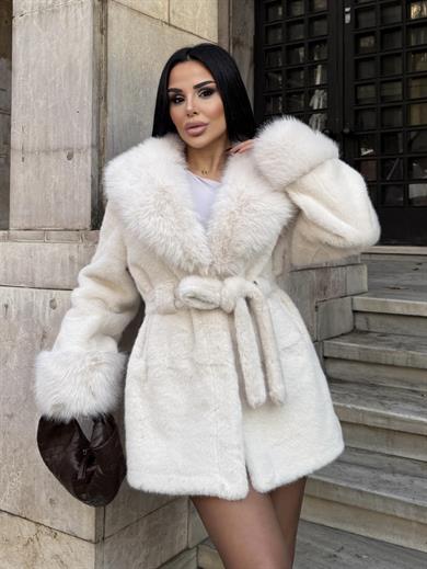 Laty İthal Angora Kürk Kısa Ekru