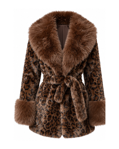Laty İthal Angora Kürk Kısa Leopar Desen