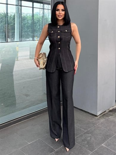 Lera Denim Takım Siyah