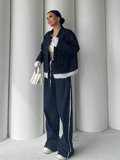 Lesi İkili Denim Takım Lacivert