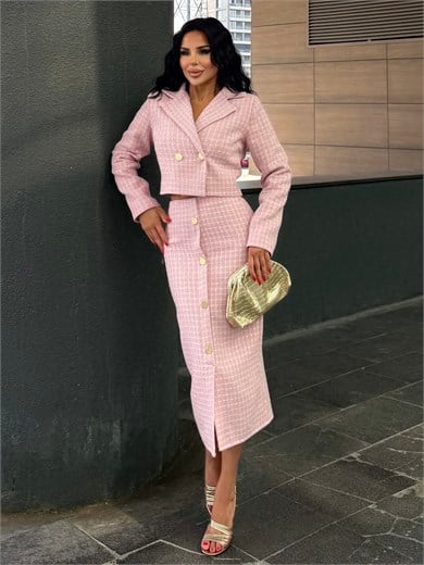 Leyna Etekli Takım Pembe