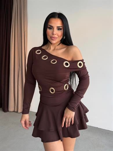 Lidyas Etekli Tasarım Takım Kahve