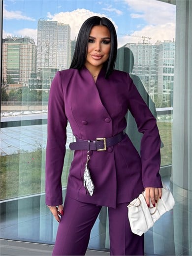 Livs Kemer Detaylı Takım Mor