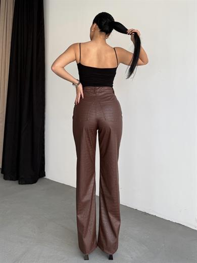 Lokia Deri Pantolon Kahve