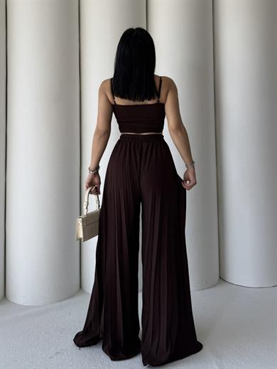 Loren Tasarım Crop Takım Kahve