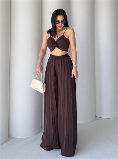 Loren Tasarım Crop Takım Kahve