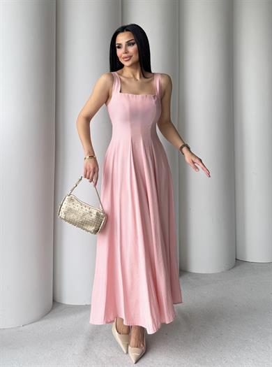 Lotus Midi Boy Elbise Pembe