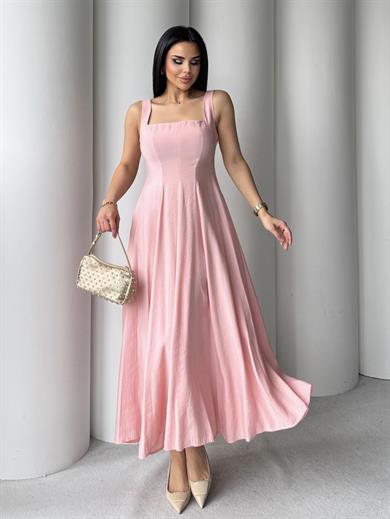 Lotus Midi Boy Elbise Pembe