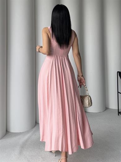 Lotus Midi Boy Elbise Pembe