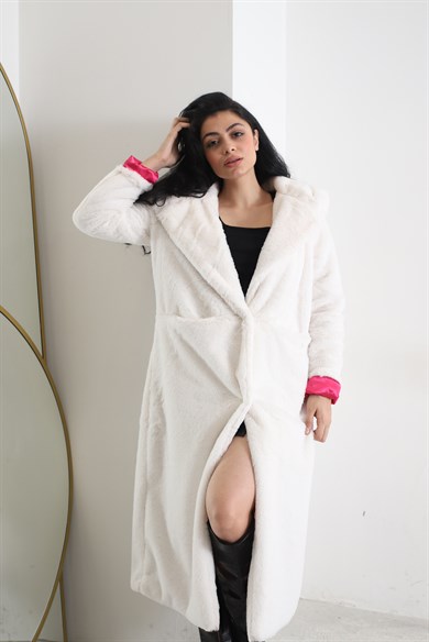 Lova Peluş Kaban Beyaz