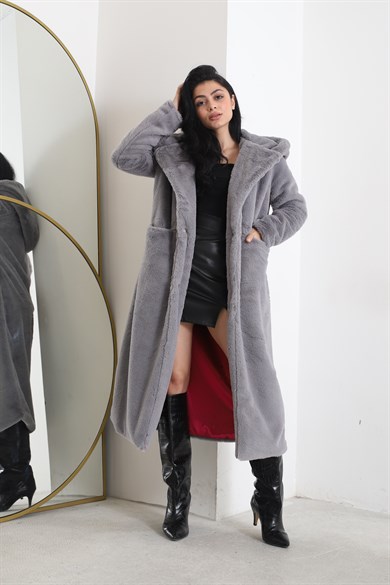 Lova Peluş Kaban Gri