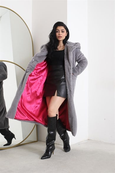 Lova Peluş Kaban Gri