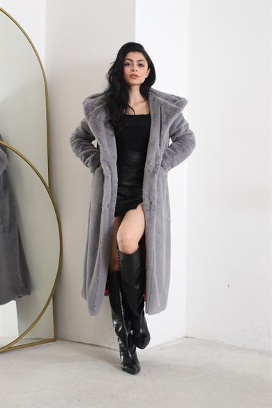 Lova Peluş Kaban Gri