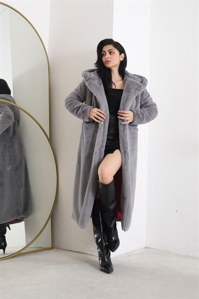 Lova Peluş Kaban Gri