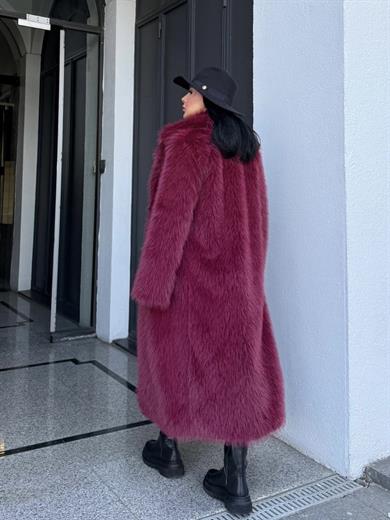 Lyon Kürk Kaban Bordo