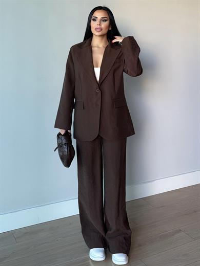 Macito Blazer Ceketli Takım Kahve