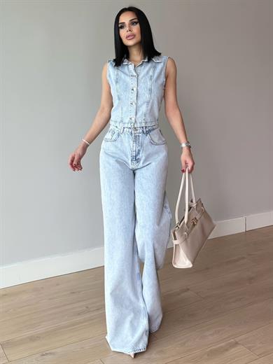 Madris İkili Denim Takım Mavi