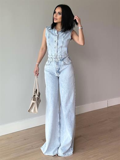 Madris İkili Denim Takım Mavi