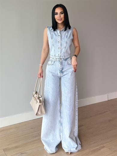 Madris İkili Denim Takım Mavi