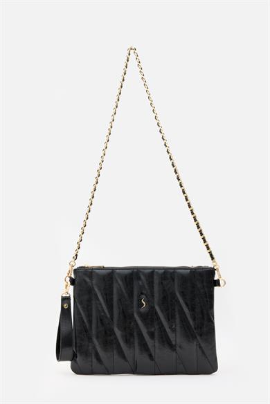 MİLA – Kapitone El, Omuz ve Clutch Çanta Siyah