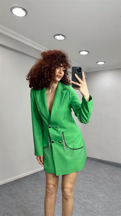 Miss Zincir Detaylı Ceket Yeşil