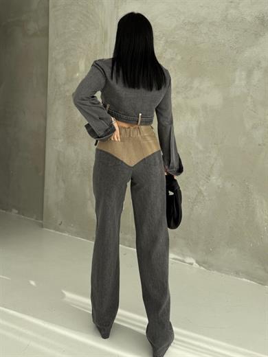 Mix Tasarım Denim Takım Gri