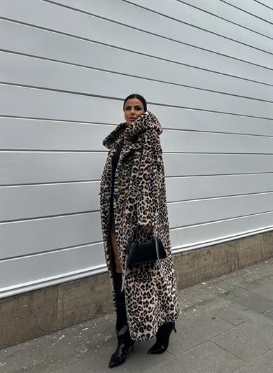 Mona İthal Tavşan Tüyü Kürk Leopar