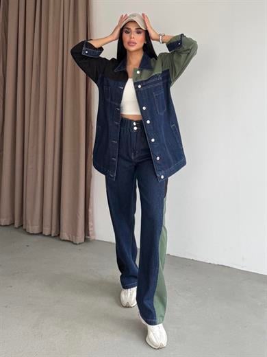 Nivans Paraşüt Detaylı Denim Takım Lacivert