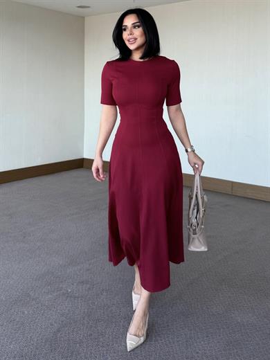 Olgata Elbise Bordo