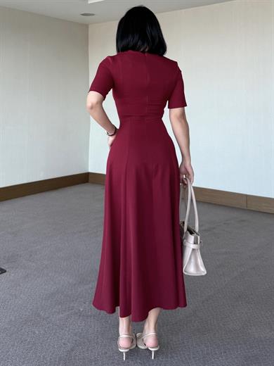 Olgata Elbise Bordo
