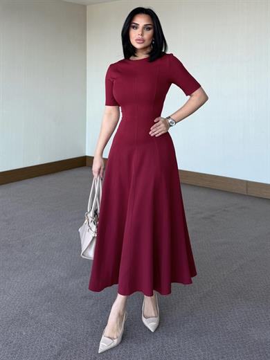 Olgata Elbise Bordo