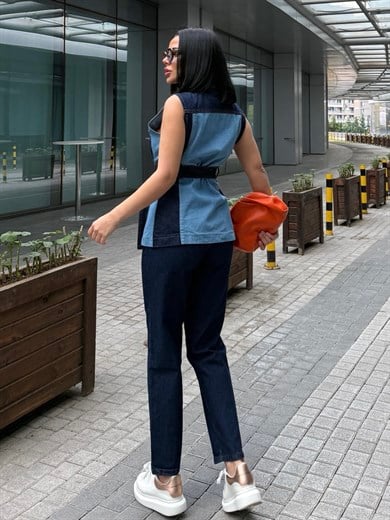 Olina Tasarım Denim Takım Lacivert