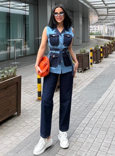 Olina Tasarım Denim Takım Lacivert