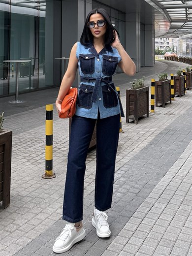 Olina Tasarım Denim Takım Lacivert