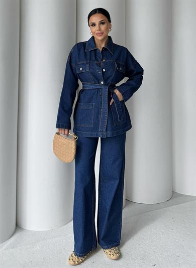 Opey İkili Denim Takım Mavi